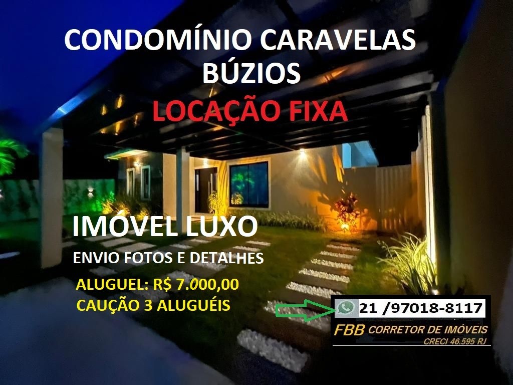 Casa em Condomínio Mobiliada para Locação - Armação dos Búzios, Caravelas