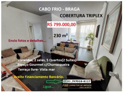 Apartamento para Venda, em Cabo Frio, bairro Braga, 5 dormitrios, 4 banheiros, 2 sutes, 1 vaga
