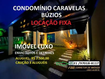 Casa em Condomnio Mobiliada para Locao, em Armao dos Bzios, bairro Caravelas, 2 dormitrios, 4 banheiros, 2 sutes, 5 vagas