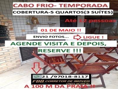 Cobertura Duplex para Temporada, em Cabo Frio, bairro Vila Nova, 5 dormitrios, 5 banheiros, 3 sutes, 1 vaga