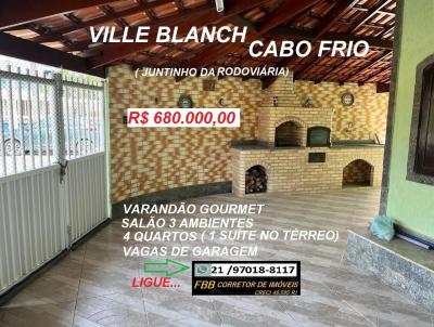 Casa para Venda, em Cabo Frio, bairro Ville Blanche, 4 dormitórios, 3 banheiros, 1 suíte, 3 vagas