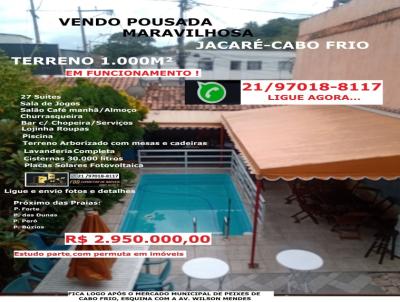 Pousada para Venda, em Cabo Frio, bairro Jacar, 30 banheiros, 27 sutes