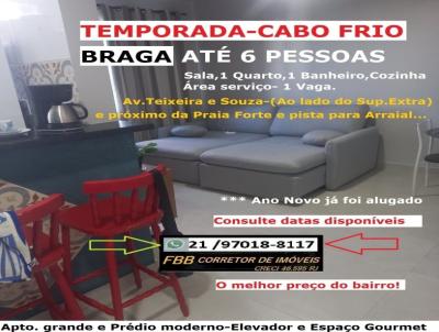 Apartamento para Temporada, em Cabo Frio, bairro Braga, 1 dormitrio, 1 banheiro, 1 vaga