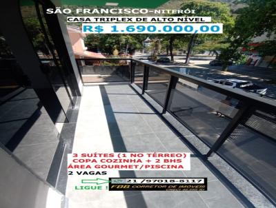 Casa para Venda, em Niter�i, bairro S�o Francisco, 3 dormit�rios, 5 banheiros, 3 su�tes, 2 vagas