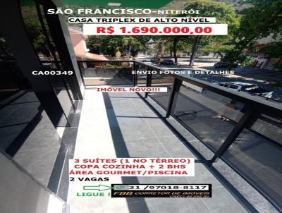 Casa para Venda, em Niter�i, bairro S�o Francisco, 3 dormit�rios, 5 banheiros, 3 su�tes, 2 vagas
