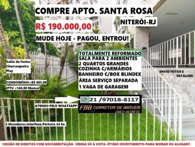 Apartamento para Venda, em Niter�i, bairro Santa Rosa, 2 dormit�rios, 1 banheiro, 1 vaga