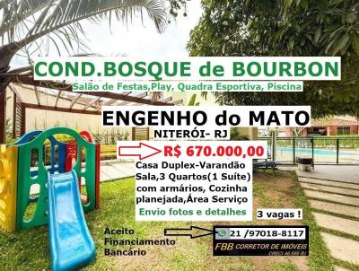 Casa em Condom�nio para Venda, em Niter�i, bairro Engenho do Mato, 3 dormit�rios, 3 banheiros, 1 su�te, 3 vagas