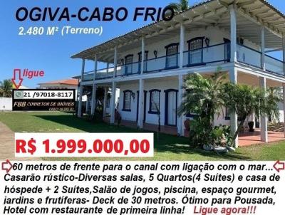 Casa para Venda, em Cabo Frio, bairro Ogiva /Per�, 7 dormit�rios, 8 banheiros, 6 su�tes, 10 vagas